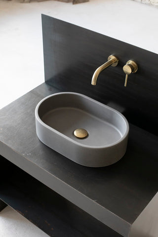 concrete vessel sink oval small
