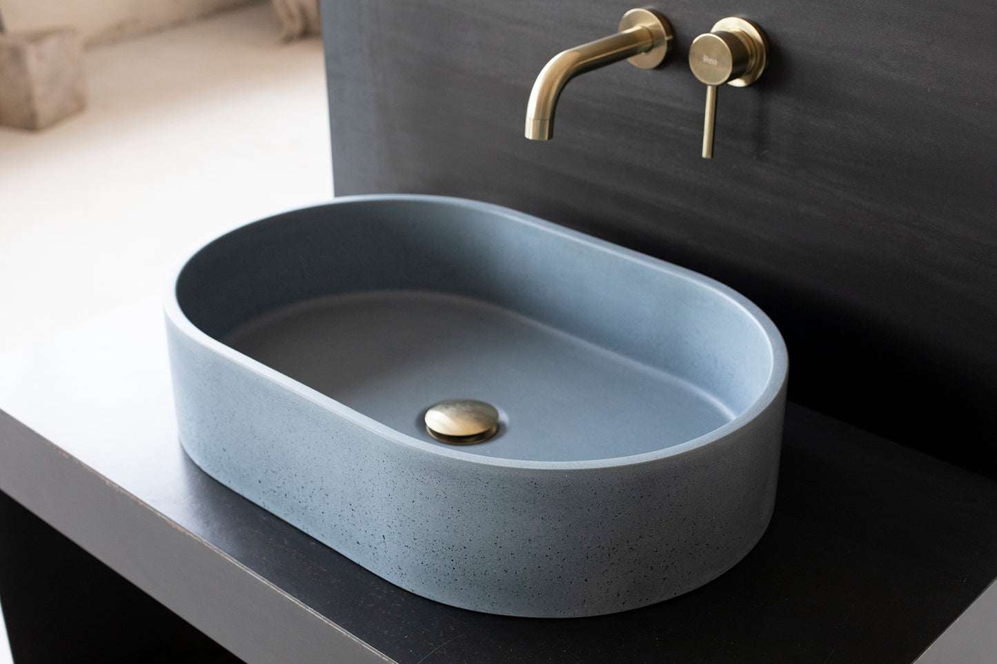 concrete vessel sink for bathroom