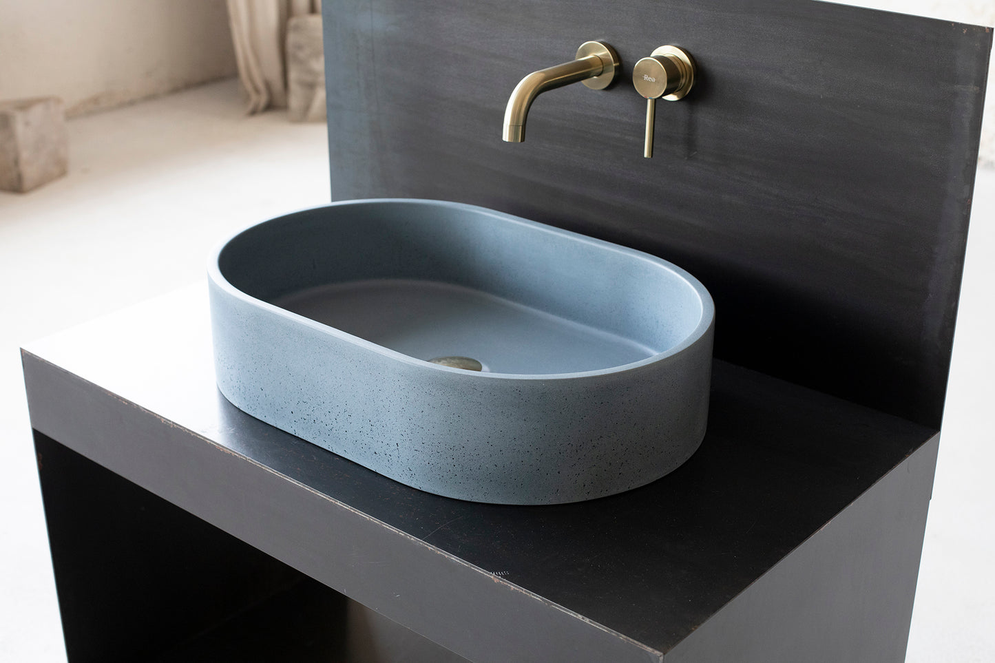 concrete vessel sink for bathroom