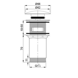 Scarico per lavabo nero opaco