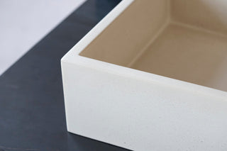Square concrete sink | Wash basin | Vessel sink | Beige | 55x35 cm. 21 3/4 x 12 3/4 inch. - betono.lt