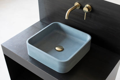 rectangular concrete vessel sink