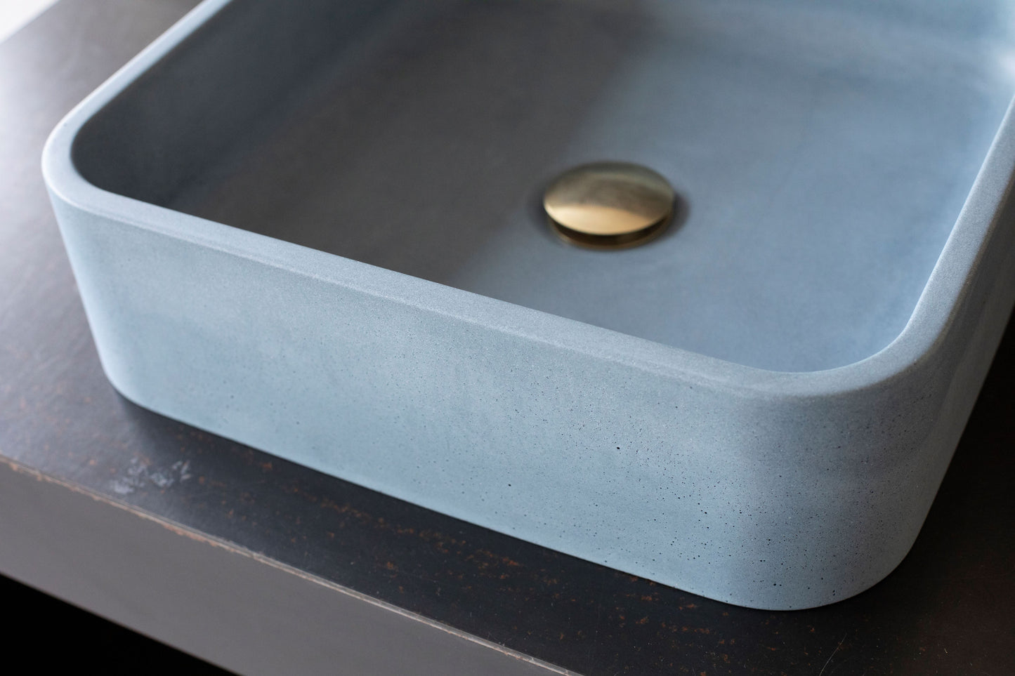 rectangular concrete bathroom vessel sink