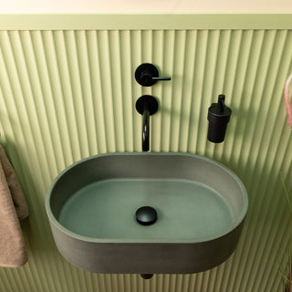 Aufsatzwaschbecken oval / Cremeweiß