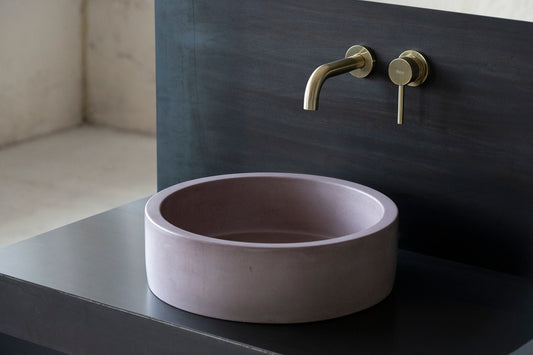 Concrete sink | Wash basin | Round sink | Purple | Two sizes D40cm and D32cm - betono.lt
