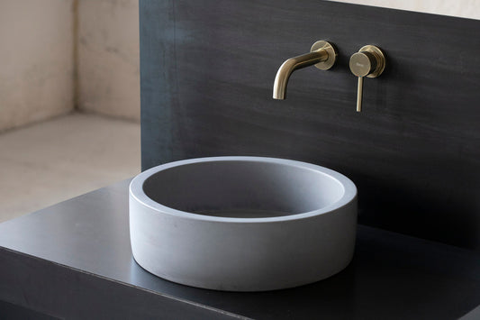 Concrete sink | Wash basin | Round sink | Light Grey | Two sizes D40cm and D32cm - betono.lt