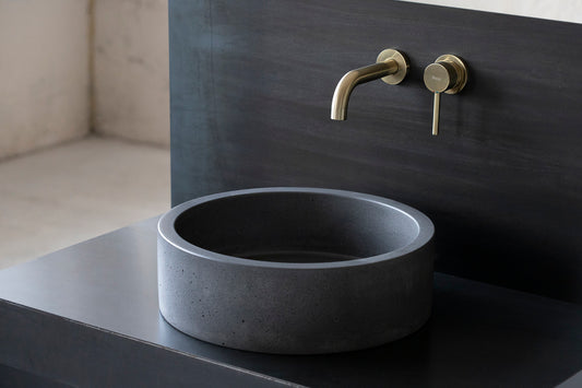 Round concrete sink | Wash basin | Concrete vanity | D40cm  | Anthracite - betono.lt