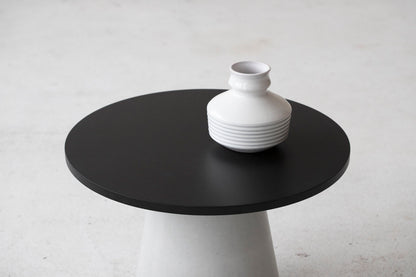 Concrete coffee side table, Black MDF table top - betono.lt