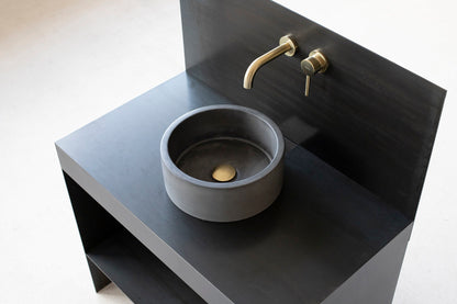 Round concrete sink | Small Wash basin | Concrete vanity | D32cm D12 1/2 inch | Anthracite - betono.lt