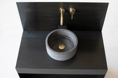 Round concrete sink | Small Wash basin | Concrete vanity | D32cm D12 1/2 inch | Anthracite - betono.lt