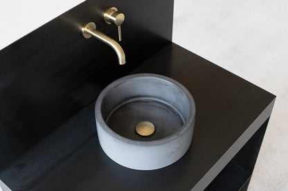 Round concrete sink | Small Wash basin | Concrete vanity | D32cm D12 1/2 inch | Anthracite - betono.lt