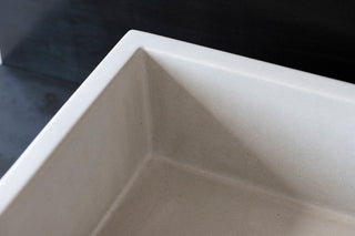Square concrete sink | Wash basin | Vessel sink | Off white | 55x35 cm. 21 3/4 x 12 3/4 inch. - betono.lt