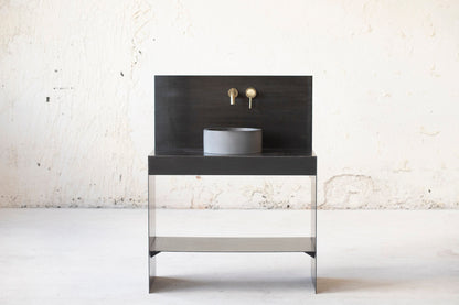 Round concrete sink | Small Wash basin | Concrete vanity | D32cm D12 1/2 inch | Anthracite - betono.lt