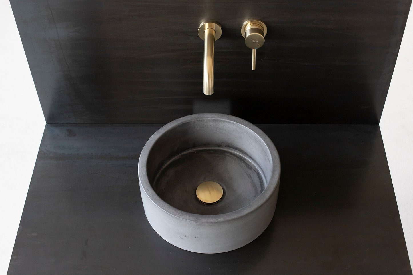 Round concrete sink | Small Wash basin | Concrete vanity | D32cm D12 1/2 inch | Anthracite - betono.lt