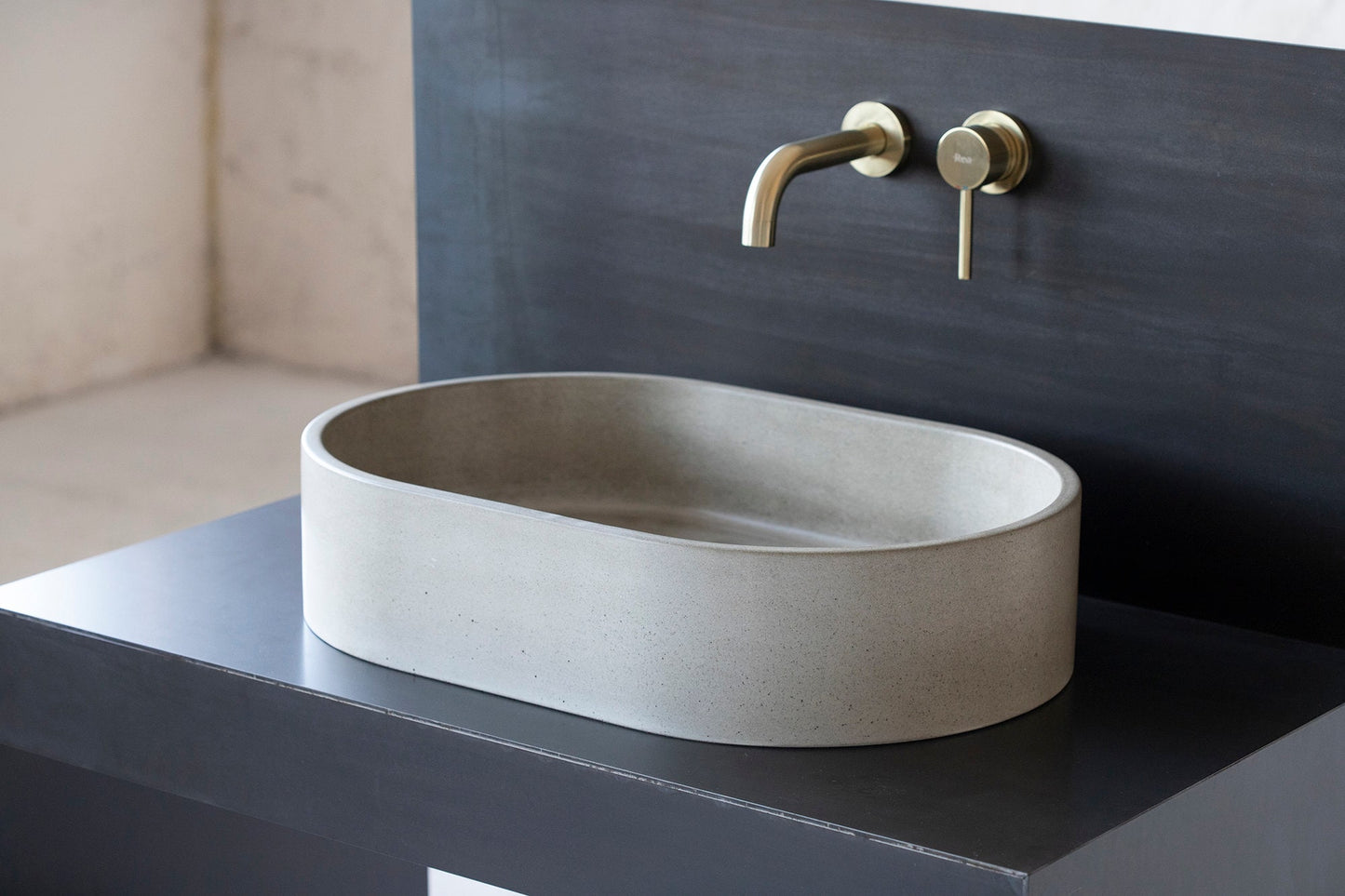 Oval concrete sink | Wash basin | Vessel sink | concrete sink 58x38 cm. 22 3/4 x 15 inch. 