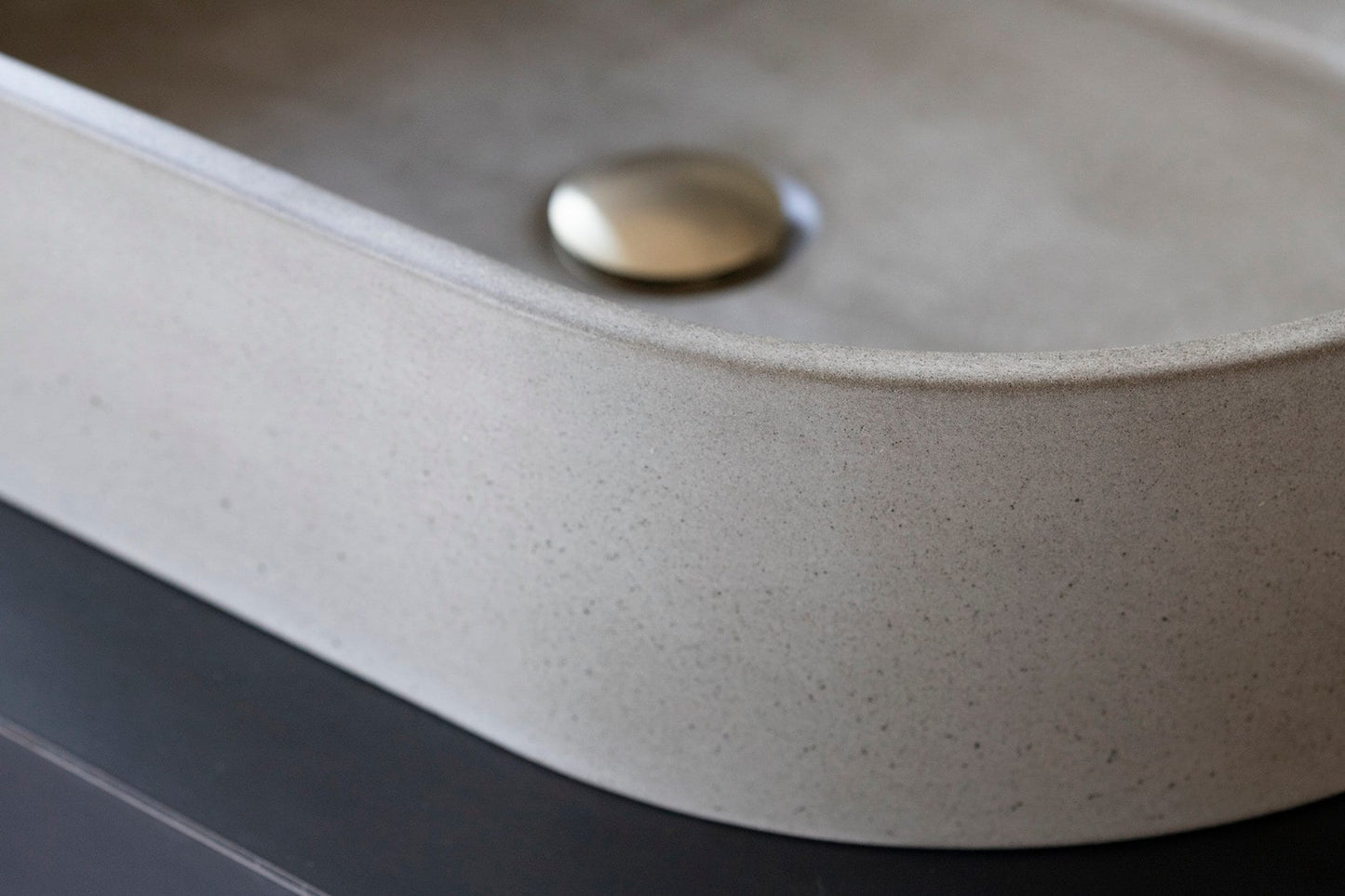 Oval concrete sink | Wash basin | Vessel sink | Grey | 58x38 cm. 22 3/4 x 15 inch. - betono.lt