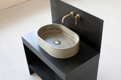 Oval concrete sink | Wash basin | Vessel sink | Grey | 58x38 cm. 22 3/4 x 15 inch. - betono.lt